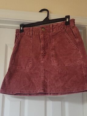 American Eagle Outfitters Corduroy A-Line Mini Skirt in Rose